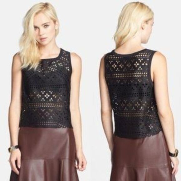 LEITH Nordstrom Laser Cut Shell Cut Out Jersey - Picture 1 of 7